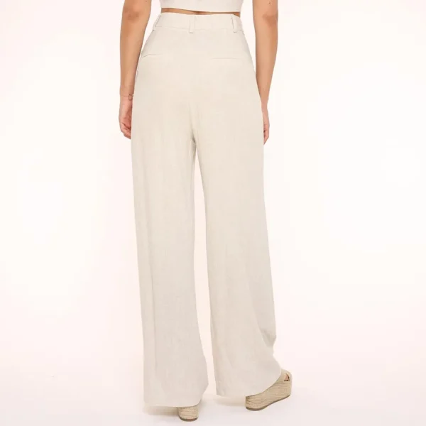 Missen Olivia & Kate Beige Rechte Linnen-Broek