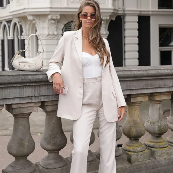 Missen Olivia & Kate Beige Tracie Rechte-Pantalon